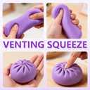 Colorful Dumpling Squishy Stress Balls Fidget Toys for Adults & Teens, Mystery Soft Dumpling Squeeze Toy Box, Sensory Stress Relief Squeeze Toys (Pink)