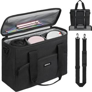 Reusable 3-Cup Drink Carrier for Delivery  Insulated, Collapsible & No-Spill Beverage Bag with Handle, Shoulder & Luggage Strap, Adjustable Divider & Reinforced Bottom for Travel, Car, Takeout