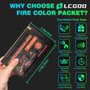 Color Flame Crystals for Fire Pits & Campfires - Fire Color Changing Packets for Outdoor Fireplaces, Bonfire, Wood Fire Pits - Creates Vibrant Magical Blue, Green, Purple Flames, 12 Packs