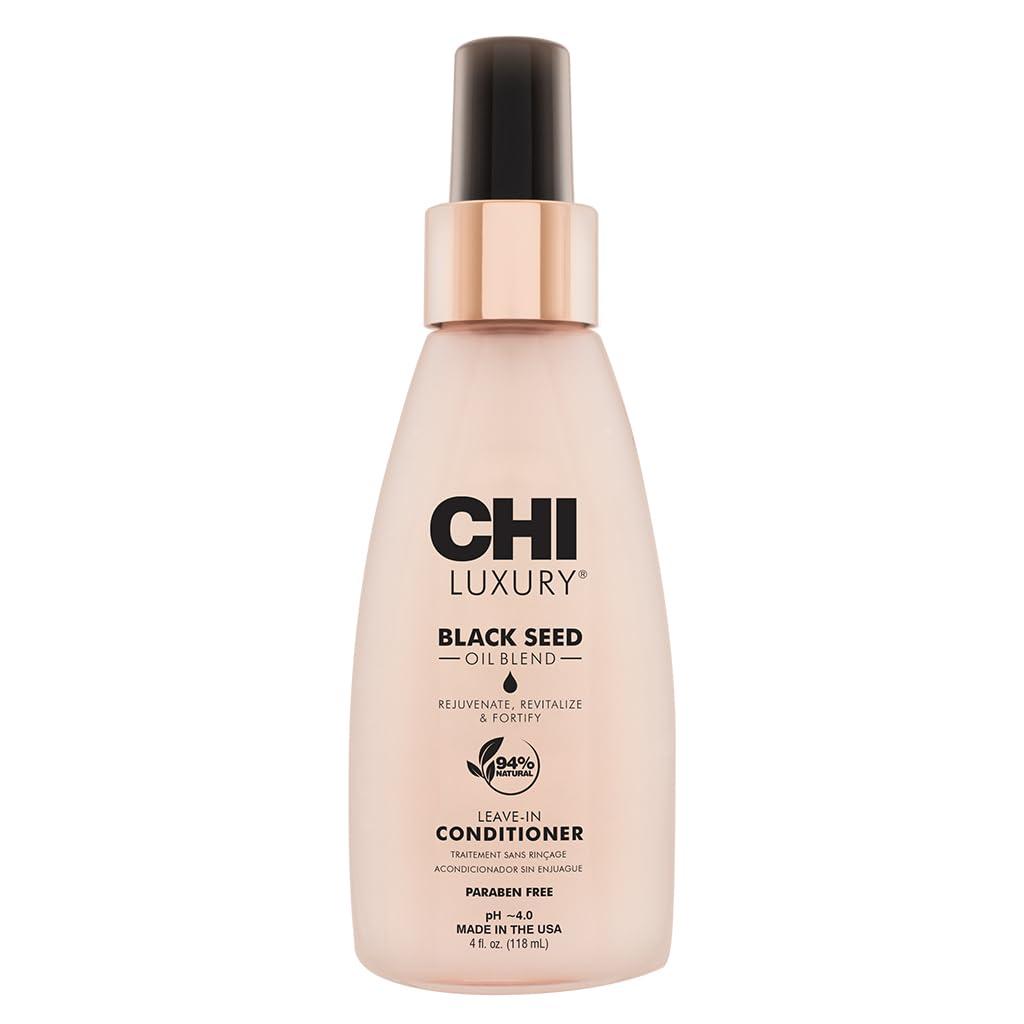 CHI Luxury Black Seed Oil Leave-In Conditioner, Moisturizing Treatment To Strengthen Hair, Thermal Protectant, Sulfate, Paraben & Gluten-Free, 4 Oz