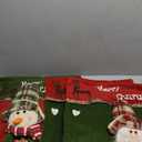 1 Set of 2 PCS Christmas Chair Covers, Cute Fuzzy Santa Claus Snowman Slipcover Xmas Chair Back Covers for Christmas Dinning Chair Covers Holiday Christmas Decoration