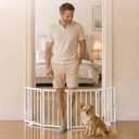 BFNN Small Dog Gate Indoor, Up to 48" W Freestanding Pet/Puppy Fence