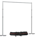 10x 8.6ft Pipe and Drap Backdrop Stand Kit ,Heavy Duty Adjustable Frame Backdrop Stand With Flat Base,Carry Bag for Event, Birthday Party, displays and Wedding Decoration.