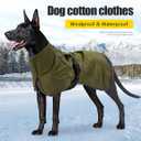 Barkworthies Dog Raincoat - Waterproof Winter Jacket with Velvet Inner, Reflective Strip, Black, XL