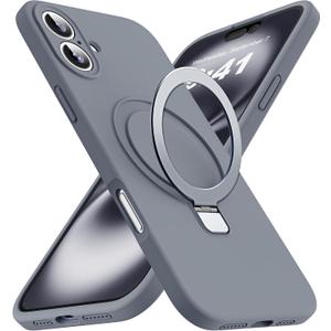 SKYLMW Case for iPhone 16 Plus with Stand,6.7" Gray