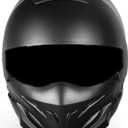 Integrated Full Face Motorcycle Helmet 3/4 Helmet with Graphic Full Coverage Modular Crash Helmet with Hidden Visor DOT/ECE Approved for Men Women Adult Moped Racing Cruiser 1,L(55-56CM) (Medium)