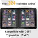 ProCase Top Loader Binder, 9 Pocket Holds 324 Toploaders, Waterproof PU Leather with Non-PVC Pockets for Trading Cards or Sports Cards, Compatible with TCG, MTG in 3"x4" Toploader -Navy