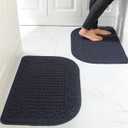 COSY HOMEER 27x18 Half Round Kitchen Rug,Non Slip Washable Mat,Navy 2PCS Polypropylene tufted textile,small half circle rug,kitchen sink mat,Kitchen floor mat, Size: 1'6" x 2'3" (Semicircular)