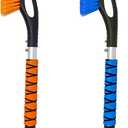 EcoNour 27" Car Snow Brush and Ice Scrapers for Car Windshield (2 Pack) | Scratch Free Bristle Head Snow Brush & Tough Window Snow Scraper with Aluminium Body | Snow Removal Winter Car Accessories