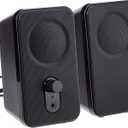 Amazon Basics AC-Powered Computer Speakers for Desktop or Laptop PC with Volume Control, Headphone Jack, Black (US Version)