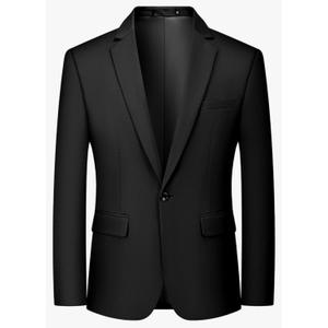 MAGE MALE Men's One Button Suit Jacket Elegant Solid Color Blazers Slim Fit Lightweight Sport Coats Blazer, L