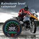 Universal Motorcycle Speedometer with Tachometer 12000 RPM, 6 Gear, Mileage, Volt, Oil Level, Indicator Light Km/h MPH LCD Anti-Glare 12V Digital Speedometer for Motorcycle Gauge Cluster