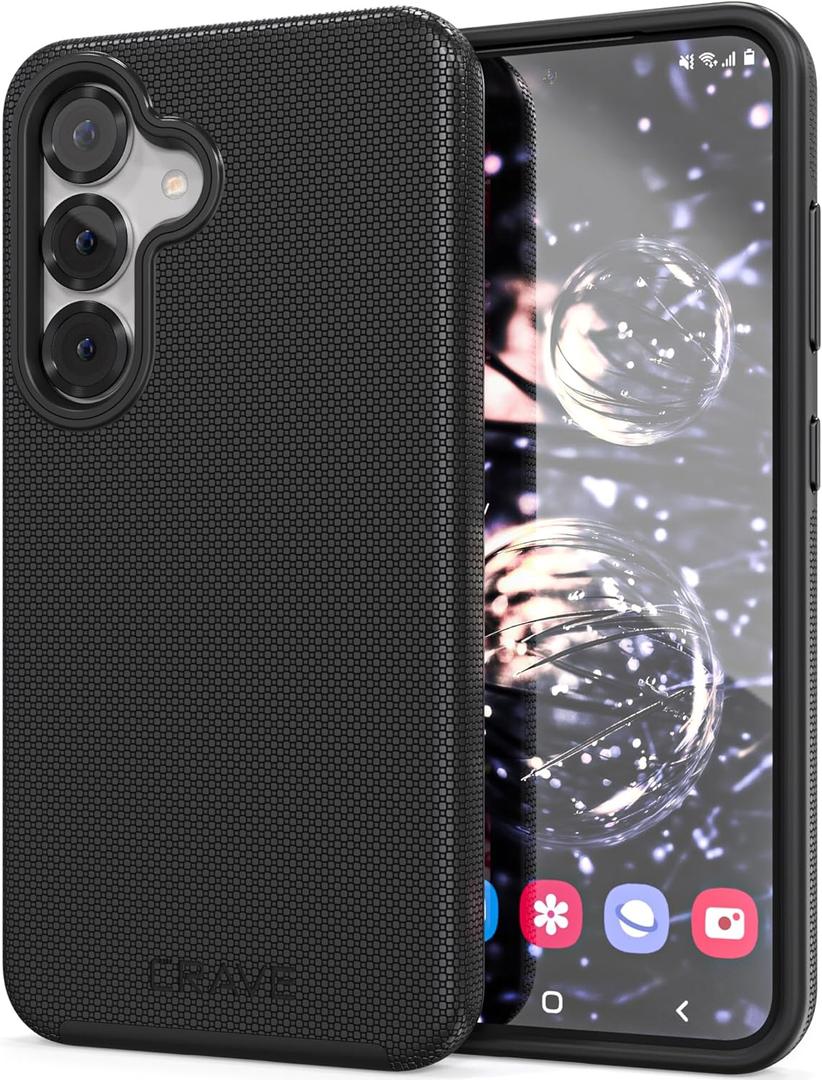 Crave Compatible with Samsung Galaxy S25 Case, Shockproof Protection Dual Layer Case for Samsung Galaxy S25 (6.2 inch) - Black
