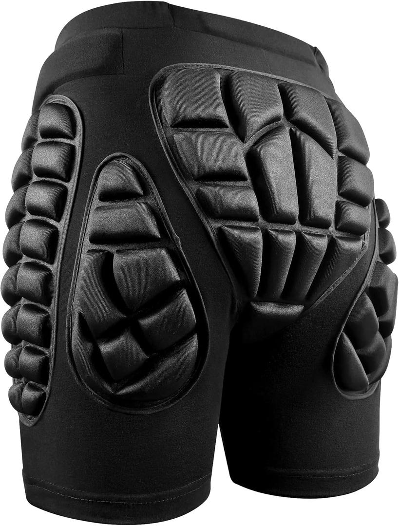 Soared 3D Protection Hip Butt EVA Paded Short Pants Protective Gear Guard Impact Pad Ski Ice Skating Snowboard Black (X-Small)