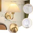 ADISUN Wall Sconces Sets of 2 RGB Battery Operated Wall Sconces for Bedroom Dresser Classic Golden Wall Lamp with Remote for Living Room Bathroom Dining Room Corridor Staircase (2 Bulbs Included)