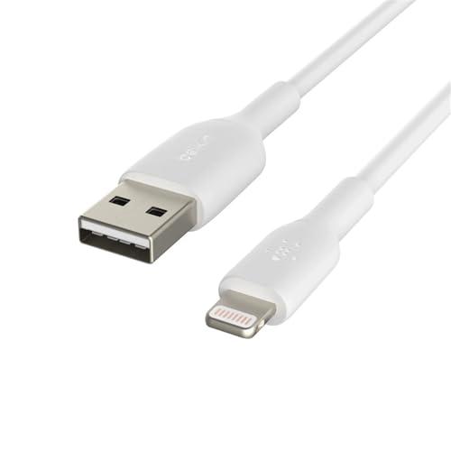 Belkin BoostCharge Lightning Cable - 6.6ft/2M - MFi Certified Apple iPhone Charger USB to Lightning Cable - iPhone Cable - iPhone Charger Cord - Apple Charger - USB Phone Charger - White