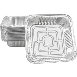 Non-Stick Disposable Air Fryer Aluminum Foil Liners Square 50PCS, Oil-Proof Aluminum Foil Tin Box Also for Steamer Basket Instant Pot Oven & Grill (6 * 6 Inch-Square)