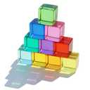 Candywood Rainbow Acrylic Gem Cubes Blocks Children Educational Sensory Training Crystal Toys Baby Learn Color Light Shadow Stacking Toys (10-Pcs)