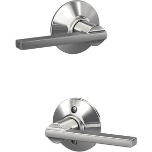 Schlage F10 LAT 625 Latitude Door Lever, Hall & Closet Passage Lock, Bright Chrome