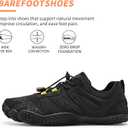 Barefoot Shoes for Men and Women | Wide Toe Box & Zero-Drop Sole for Natural Movement | Minimalist Trail Running, Hiking & Water Sports Shoes | Flexible, Lightweight & Non-Slip (12.5 Women/11 Men, Color_black)