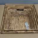 Large Wicker Basket Set of 2 Woven Baskets for Shelves Gift Baskets Empty Wicker Storage Organizing with Built-in Handles 2-Pack Nesting Woven Basket 11.8*11.8*7.1INCH