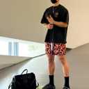 BOOMLEMON Mens Mesh Graphic Print Shorts Casual Workout Cool Shorts Gym Basketball Running Short Pants (XL)