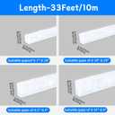 Weather Stripping Door Window Seal Strip 33 Ft,Selfadhesive Strong Adhesion,soundproofing,Draft Blocker,Dustproof,Suitable for Doors and Windows Cabinet Doors,0.4 Wide X 0.9 Inch Thick,White