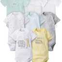Gerber unisex-baby 8-pack Short Sleeve Onesies Bodysuits Size 3-6 Months