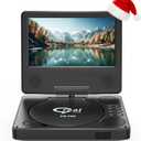 9.5" Portable DVD Player with 7.5" Swivel Display Screen, 5-Hour Built-in Rechargeable Battery, Car DVD Player,Supports SD Card/USB/CD/DVD and Multiple Disc Formats, High Volume Speaker