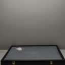 Black Shot Glass Display Case Large 61 Slots Glass Display Holder Wall Mounted Storage Shadow Box with UV Protection Acrylic Glass Door for Room Decor