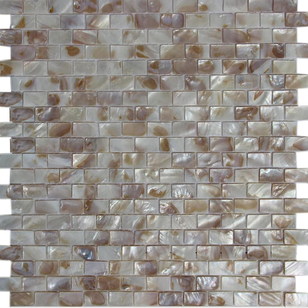 MOP Mother of Pearl Shell Mini Brick Mosaic Tile for Kitchen Backsplashes and Bathroom Tile,Colorful (1 Pack)