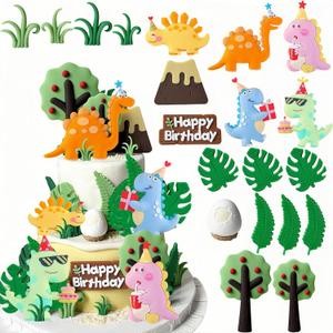 20 PCS Little Dino Birthday Cake Decoration Dinosaur Cake Decoration Little Dinosaur Birthday Party Supplies Dinosaur Party Favors Dinosaur Cake toppers