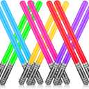 12Pcs Inflatable Light Saber Sword Party Balloons, Light Saber Sword Stick Balloons Set for Costume Fancy Dress Party Favors Halloween Party Supplies Balloons Photo Booth Props (6 Colors)