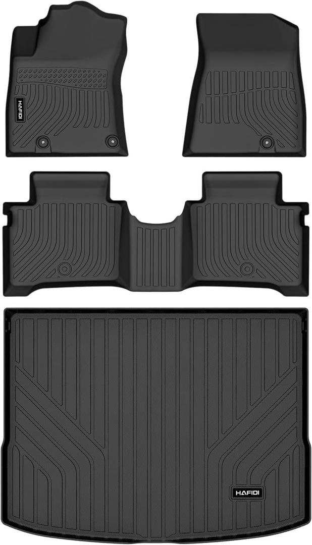 HAFIDI Floor Mats & Cargo Liner Set Fit for 2023 2024 2025 2026 Kia NIRO & NIRO Hybrid (Not for NIRO EV &NIRO PHEV) All Weather Protection TPE Anti-Slip Floor Liners Custom Accessories - Black