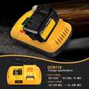 DCB118 Replace for DeWalt Fast Charger 20v/60v Rapid Battery Charger 3Ah, Compatible with Dewalt 20V and 60V Max Batteries