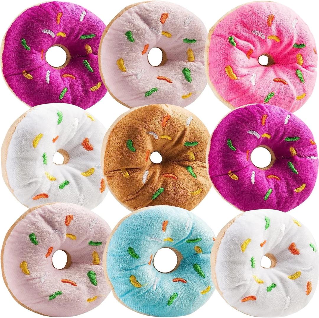 Plush Donut Toys with Sprinkles (24-Pack) Stuffed Donut Party Favors