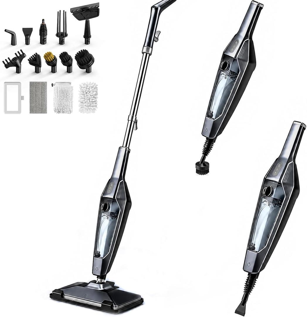 Steam Mop, 14-in-1 Steam Cleaner Floor Cleaning with Upgraded Mop Pads*2