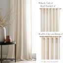 jinchan Linen Smei Sheer Curtains 90 Inch Length 2 Panels Set Light Filtering Window Curtains for Living Room Bedroom Farmhouse Drapes for Home Decor Drapes, Back Tab, Linen Natural, 50W x 90L