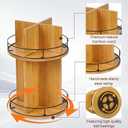 Thick&Thin Lazy Susan Organizer - 2 Tier Rotating Spice Rack for Cabinet, Wooden Rotating Organizer Pantry Kitchen Countertop Dining Table Cupboard Storage