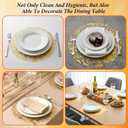 200pcs Gold Placemats Round Disposable Placemats,13 Inch Gold Foil Mesh Place Mats Table Mates Doilies, Thin Mesh Table Runner for Home Decoration Dining Wedding Birthday Party