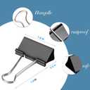 Ufmarine Large Binder Clips, 1.6 Inch Length, (24 Pcs) Big Binder Clips Paper Clamps for Office