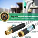 50Ft Metal Garden Hose durable stainless steel Water Hose, flexible, lightweight hose is resistant to kinks and tangles.With 10-way nozzle, strong 3/4 metal fittings, and a Stop Valve. (Silver)