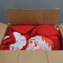 Anibedding Christmas Quilt Set King Size, Xmas Tree Snowflakes Pattern Bedspread Reversible Christmas Bedding Set, Soft Lightweight Microfiber Winter Coverlet Set(104"x90", 3 Pieces) (White-red)