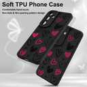 Gukalong Silicone Case Compatible with Samsung Galaxy S24 FE Pink Heart Design Soft TPU Phone Cover Heavy Duty Shockproof Protective Anti-Scratch Cute Case for Women - Black