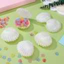 DOITOOL Sea Shells Candy Boxes : 10Pcs Seashell Party Favors Containers Plastic Chocolate Boxes Creative Jewelry Holder Clam Treat Holders for Wedding Birthday Party Decorations (White)