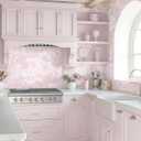 Dimoon 17.3" X 98.4" Peel and Stick Wallpaper Pink White Modern Forest Floral Wallpaper Renter Friendly Waterproof Removable Self Adhesive Wall Paper Bedroom Livingroom Cabinets Vinyl