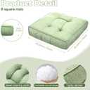 Fumete 8 Pcs Square Floor Pillows for Kids and Adult 16''x16'' Flexible Seating Floor Cushion for Classroom Multicolor Meditation Cushions for Home Daycare Preschool Yoga Meditation (Green)