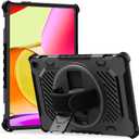 ROISKIN 360 Rotating Kickstand Hand Strap Case for 2023 Release Tablet Fire Max 11 Case 13th Generation for Kids,Also for iPhone Nokia Sony 11in, Black