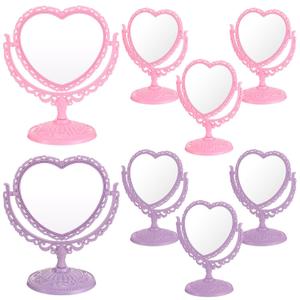 8 Pcs Heart Mirror Purple Pink Heart Shaped Mirror Spa Party Supplies for Girls Makeup Spa Birthday Party Favors