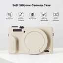 K&F CONCEPT Camera Case Compatible with Canon Powershot G7 X Mark III Digital Camera, Soft Silicone Protective Cover with Removable Lens Cover, Screen Protector - Beige